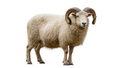 Ram with large curved horns and thick woolly coat © Lukas