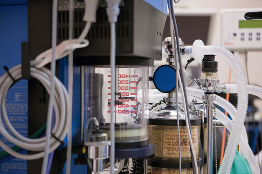 Anesthesia machine for surgery in an operating room
