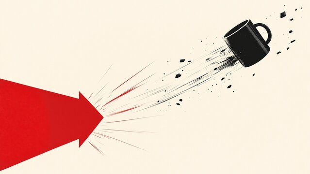 An object being forcefully ejected from the frame with motion trails.