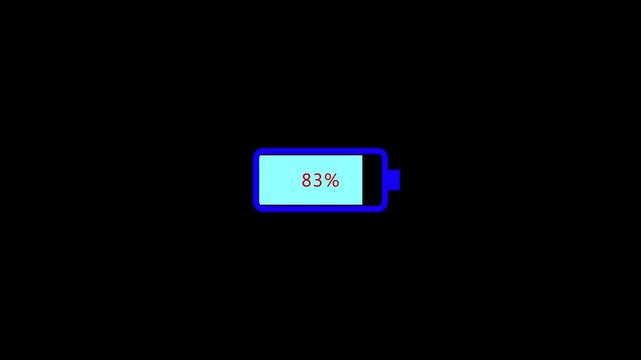 Animated battery charging icon showing sixty two percent power