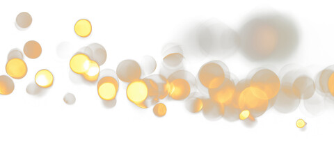 Golden bokeh lights with soft glowing circles and warm defocused sparkle effect, isolated on transparent background. Elegant festive light overlay for holiday design, luxury decoration, celebration, b © Alesya