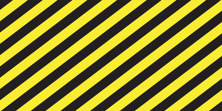 Yellow and black striped lines seamless pattern or texture. Under construction and safety background.