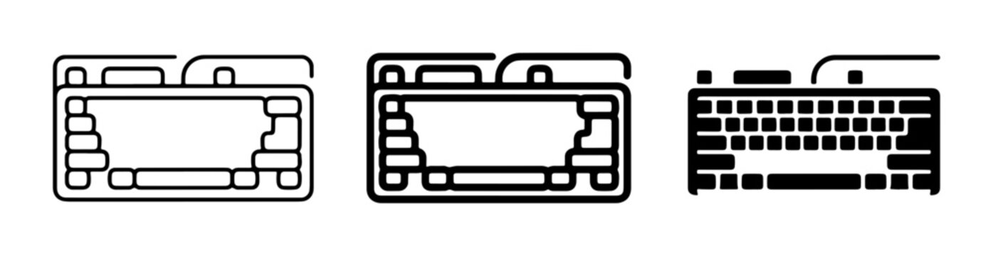 Computer Keyboard Icons, Input Device Graphics, Digital Interface Symbols, Technology Set