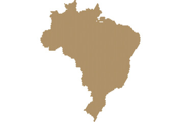 Obraz premium Detailed hexagonal map illustration of brazil country with tan color shading and intricate border outlines showcasing geographic regions