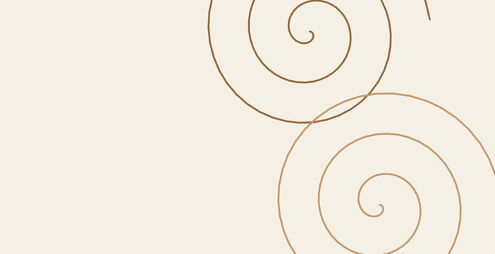 Continuous line art of two large golden spirals creating elegant soft artistic movement.