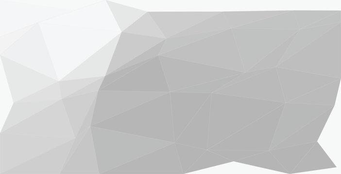 Geometric low poly abstract background with triangular shapes in shades of white grey.