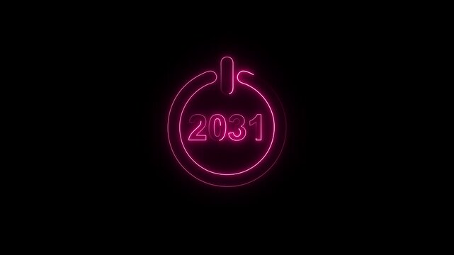 abstract animated new year 2031 neon number in blue color, concepts, ideas, 4k animation .............