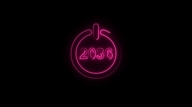 abstract animated new year 2036 neon number in blue color, concepts, ideas, 4k animation .............