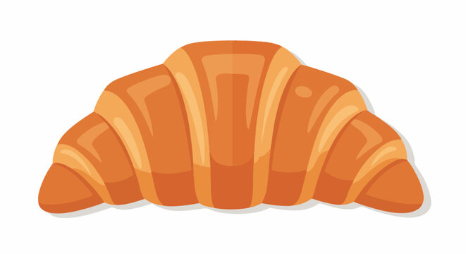 A crisp, golden-brown croissant with distinct flaky layers and a curved crescent shape