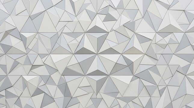 Abstract white geometric wall texture with triangular patterns and soft shadows for modern backgrounds