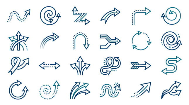 Collection of Diverse Arrows and Directional Symbols