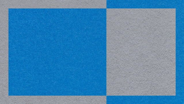 Textured gray, cobalt blue paper background with frame and geometric panel. Template for presentation with copy space