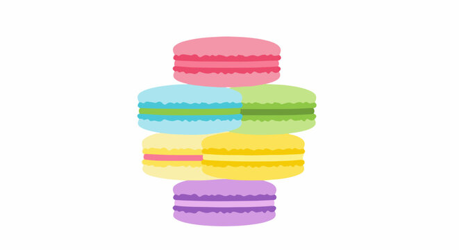 A stack of colorful macarons