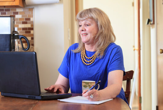 Woman with Bipolar disorder working from home