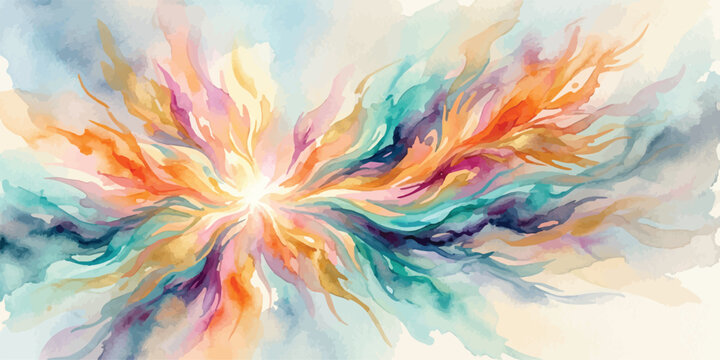 Abstract watercolor painting with expressive color splashes art work art piece paper artistic background color blends design element watercolor abstract painting expressive splashes
