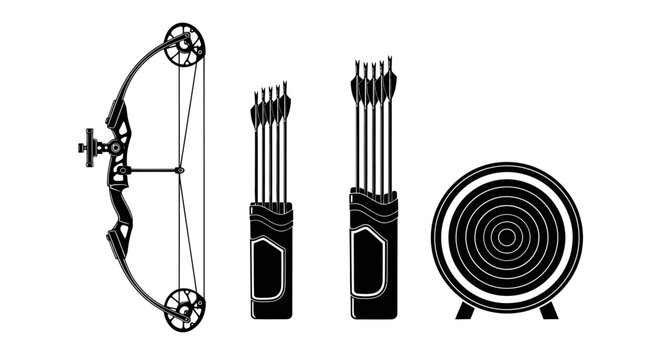Archery Equipment Icon Set