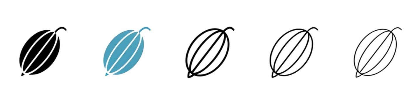 Gooseberry vector thin line icon set. indian amla vector symbol. elderberry or bearberry sign for web ui designs. Thin line customizable illustration. Vector isolated outline drawing. Editable stroke