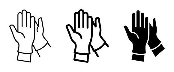 Fototapeta premium Glove Icons Set, Protective Handwear Symbols, Cleanliness and Safety Graphics