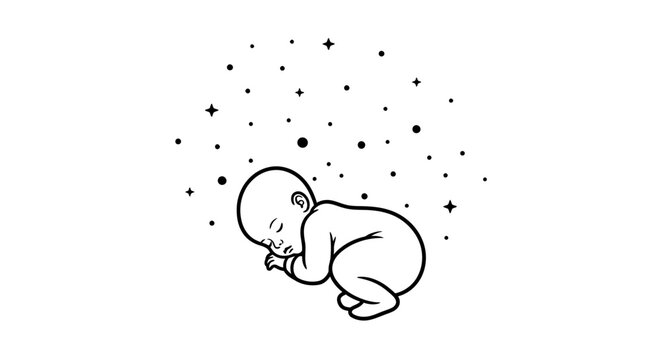 Newborn Baby Sleeping Peacefully Alone.
