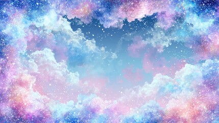 Fototapeta premium 幻想的なパステル星空