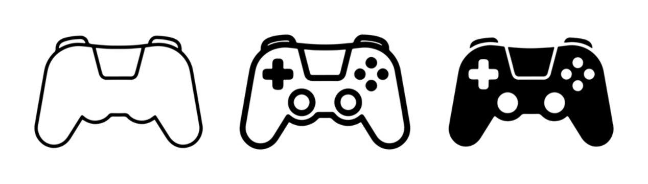 Video Game Controller Icons: Outline, Filled, and Silhouette Designs for Gaming