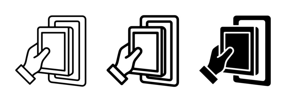 Hand Inserting Card, Payment Icon Set, Transaction Symbol, Financial Service