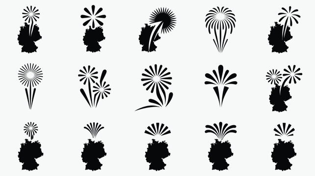 German map outline with abstract fireworks and explosive effects.