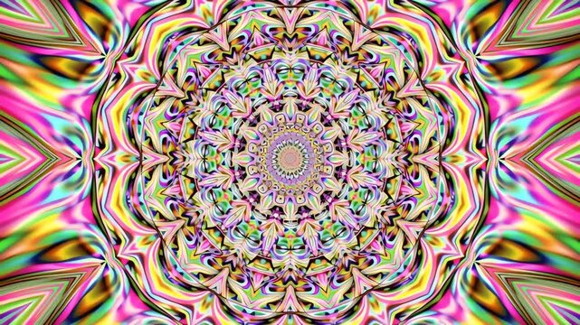 Abstract colorful seamless mandala circle fractal geometric psychedelic floral pattern wallpaper