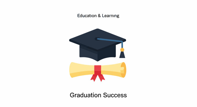 Iconic graduation cap and diploma scroll symbolizing educational achievement