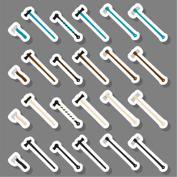 big kit steel axes with wooden handle