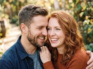 Fototapeta premium Marido e esposa sorrindo juntos