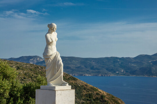 Replica of the famous statue of Aphrodite, also known as Venus de Milo, in the island of Milos, Cyclades islands, Greece
