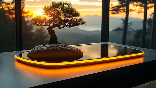 A sleek modern mouse pad with LED lighting