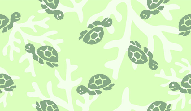Turtle pattern background vector design