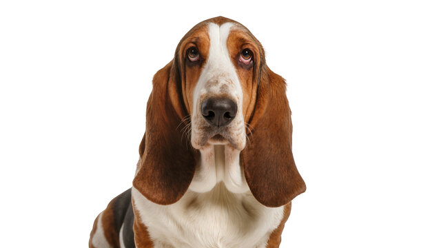 Basset Hound dog with long floppy ears and sad eyes