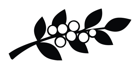 Minimalist black berry branch vector icon. Simple botanical silhouette illustration, elegant nature element for branding, decor, and web design. © Nasira's studio