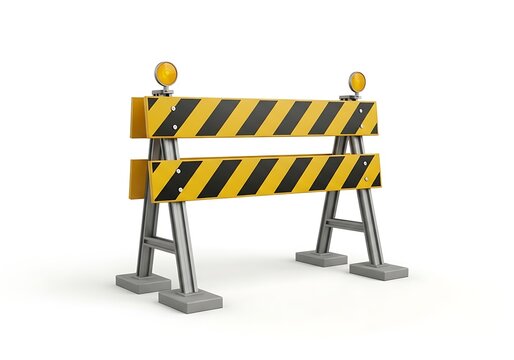 Yellow and black construction road blocker