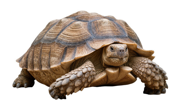 African Spurred Tortoise with textured shell and scaly legs
