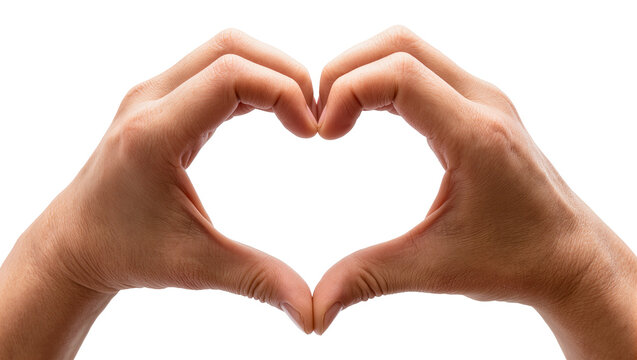 Human hands forming a heart shape