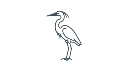 Obraz premium Elegant line drawing of a graceful heron bird standing tall.