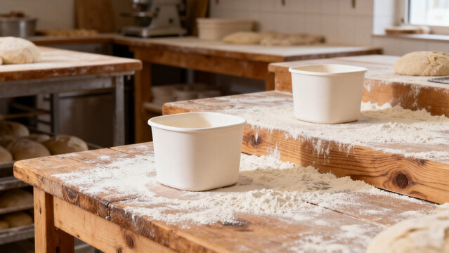 Local small business scene featuring paper bags unbranded boxes bakery inde
