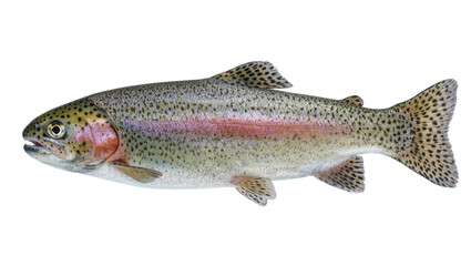 Obraz premium Rainbow trout fish with pink stripe and black spots