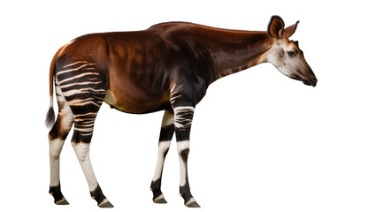 Okapi with striped legs and brown body © Elena