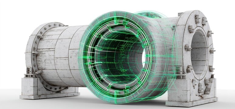 Green-Lit Inspection of Industrial Cylinder