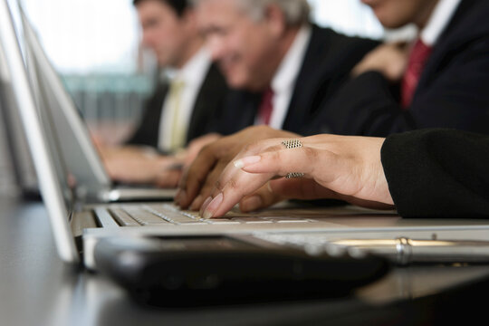 View of business people working in an office
