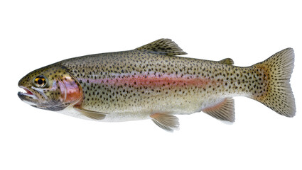 Obraz premium Rainbow trout fish with pink stripe and black spots