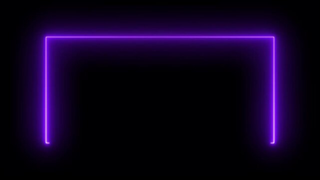 Neon rectangle frame. Abstract blue and green neon glowing line frame.glowing lines, animated seamless loop template