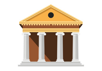 Fototapeta premium Classic Greek Temple Architecture Vector Illustration of a Historical Monument Building Design
