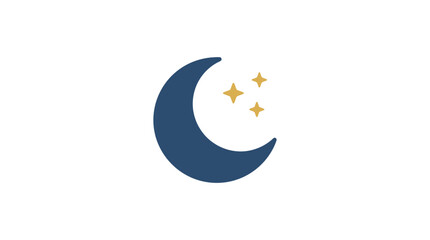 Crescent moon and stars icon illustration. © Atul