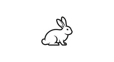Fototapeta premium Simple black line drawing rabbit.